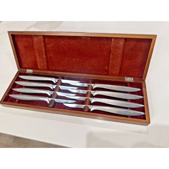 Gerber Legendary Blades Miming Steak Carving Knives Set Of 8 Stainless Steel USA - Picture 1 of 8